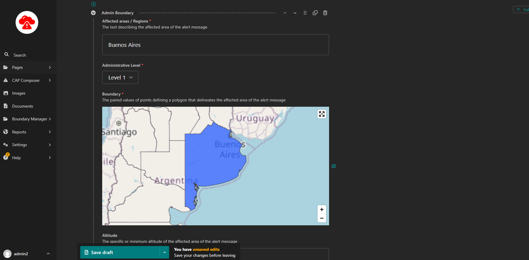 WMO CAP Composer Administrative Boundary