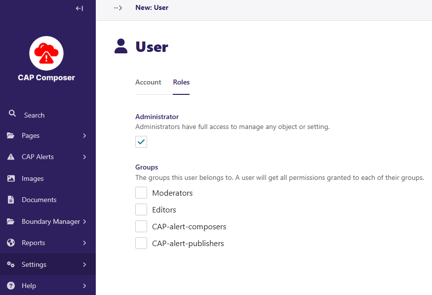 WMO CAP Composer User Admin