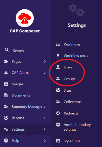 WMO CAP Composer User Settings